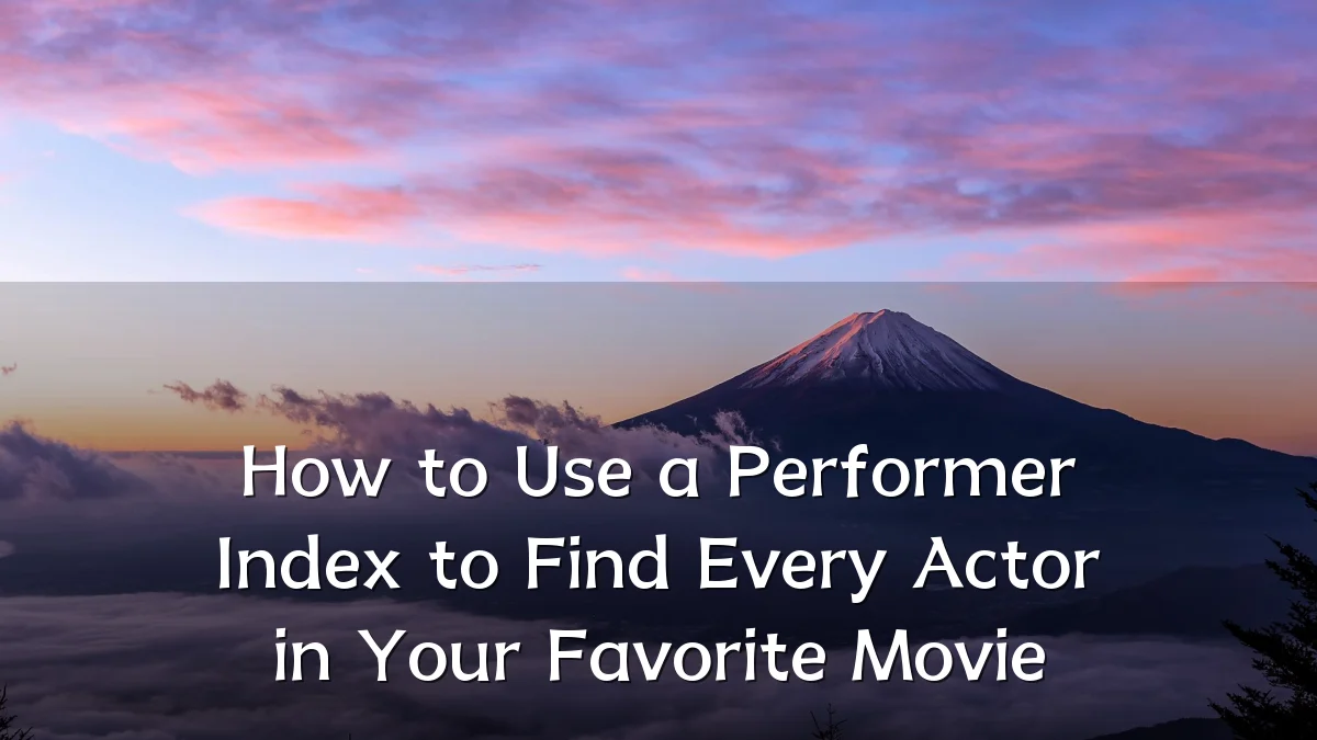 How to Use a Performer Index to Find Every Actor in Your Favorite Movie