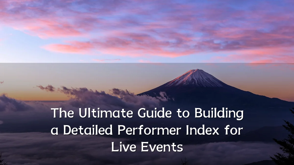 The Ultimate Guide to Building a Detailed Performer Index for Live Events